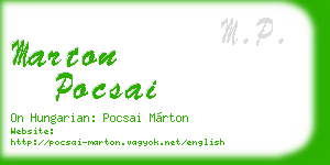 marton pocsai business card
